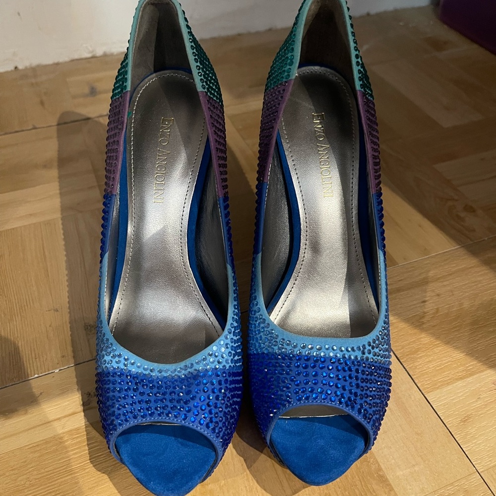 Enzo Angiolini Multi Color Rhinestone Pumps - Picture 2 of 9